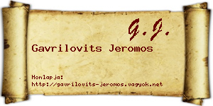 Gavrilovits Jeromos névjegykártya